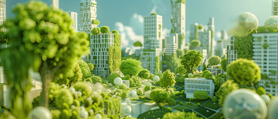 The city is covered with trees.