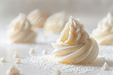 Fototapeta premium Vanilla ice cream. Copy space. 