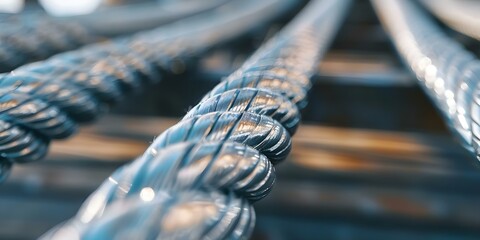 Wire ropes used for cranes lifting rigging mooring and automobile applications. Concept Wire Ropes, Cranes, Lifting Rigging, Mooring, Automobile