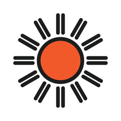 Minimalist sun design vector icon style