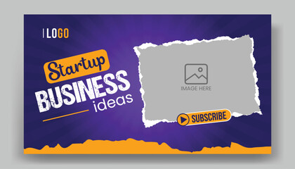 Creative business youtube video thumbnail design or workshop promotion social media web banner gaming thumbnail template