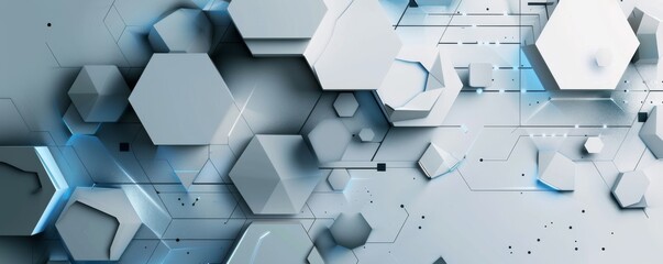 Abstract geometric shapes with hexagons and futuristic design for iPhone wallpaper