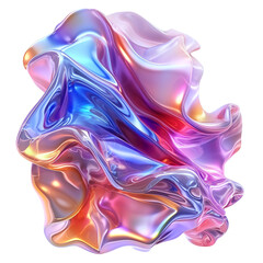 Fototapeta premium Iridescent fluid 3D shape isolated on white background