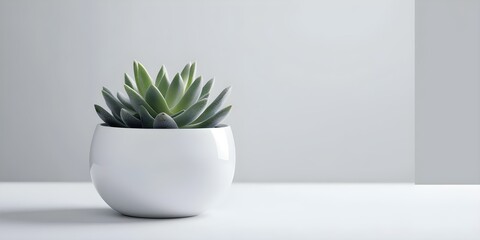 Unique succulent plant in modern pot minimalist interior decor with geometric design. Concept Succulent Plants, Modern Pot, Minimalist Interior Decor, Geometric Design