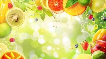 Variety of fruit smoothies, with their ingredients.