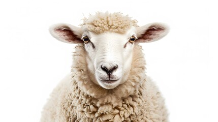 Sheep isolated on white background. 