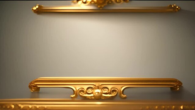 Ornate Gold Frame With Two Moldings Generative AI