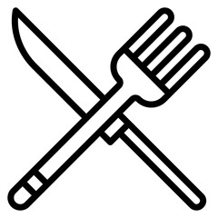 Crossed Fork and Knife icon vector image. Can be used for Physical Wellbeing.