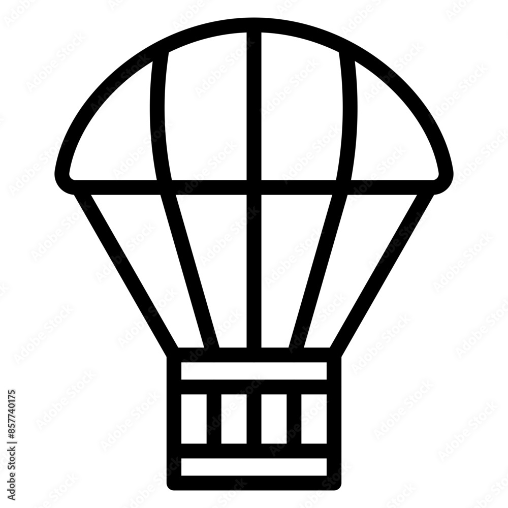 Sticker Parachute icon vector image. Can be used for Airplane.