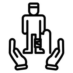 Disability Rights icon vector image. Can be used for Social Justice.