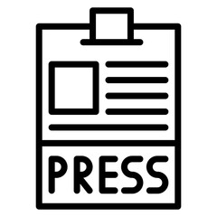 Press Badge icon vector image. Can be used for Press Freedom Day.