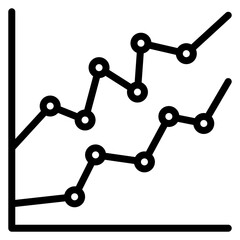Line Chart icon vector image. Can be used for Market Research.