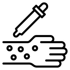 Skin Prick Test icon vector image. Can be used for Medical Tests.