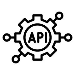 API icon vector image. Can be used for Data Science.