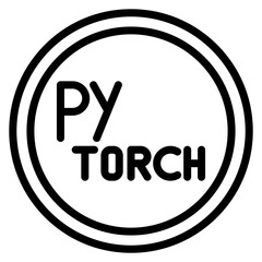 PyTorch icon vector image. Can be used for Data Science.