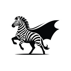 Super hero Zebra in Striking Black and White Stripes