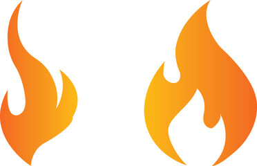 Fire icon Simple Two characters describing the fire on a white background