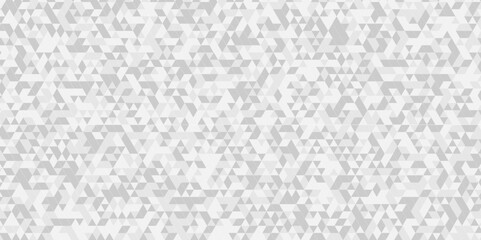 Vector geometric seamless technology gray and white triangle element light background. Abstract digital grid light pattern white Polygon Mosaic triangle Background, business and corporate background