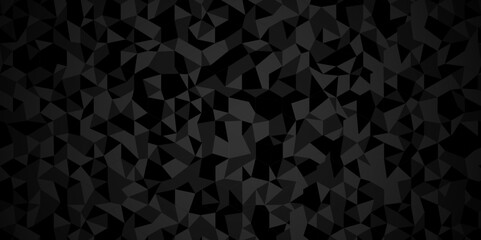 Fototapeta premium Vector geometric seamless technology gray and black triangle element light background. Abstract digital grid light pattern white Polygon Mosaic triangle Background, business and corporate background