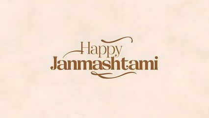Janmashtami typography, lord Krishna religious festival