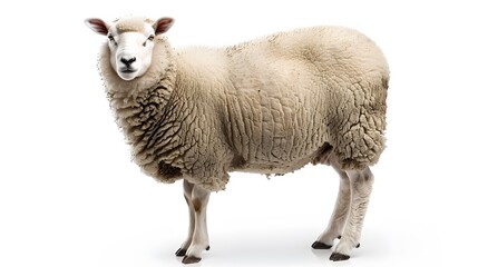 Fototapeta premium Sheep isolated on white background. 