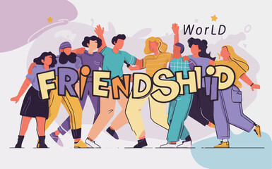 Obraz premium International Day of Friendship modern abstract illustration