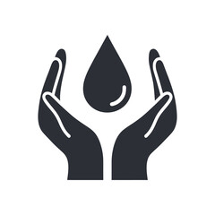World Water Day Tribute Silhouette of Hands Protecting a Water Droplet