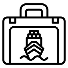 Cruise Suitcase icon vector image. Can be used for Cruiser.