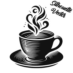 Vector silhouette of a coffee cup.