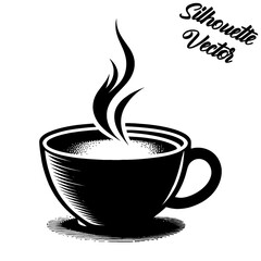 Vector silhouette of a coffee cup.