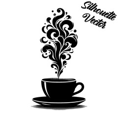 Vector silhouette of a coffee cup.