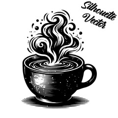 Vector silhouette of a coffee cup.