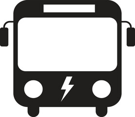 Electric bus icon isolated on white background . Clean city transport concept . Vector illustration