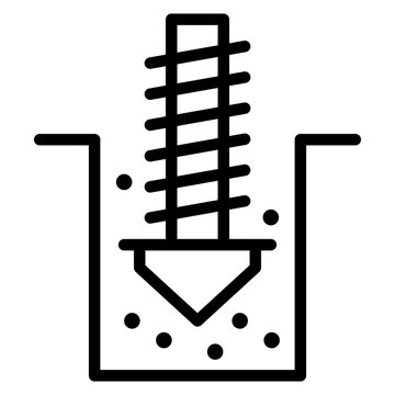 black drill bit drilling hole clip art preview