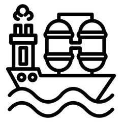 Oil Tanker icon vector image. Can be used for Oil And Gas.