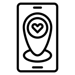 GPS Love icon vector image. Can be used for Dating App.