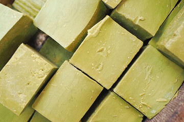 natural soap bar on table 