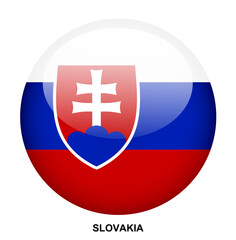 Fototapeta premium SLOVAKIA flag button on white background