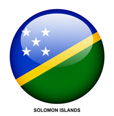 SOLOMON ISLANDS flag button on white background