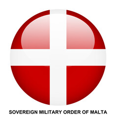 SOVEREIGN MILITARY ORDER OF MALTA flag button on white background