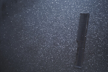  dandruff and fallen hairs closeup