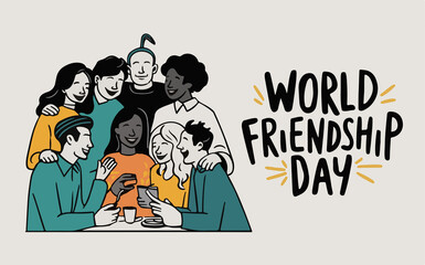 Obraz premium International Day of Friendship modern abstract illustration 