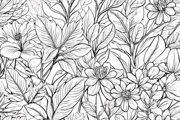 Botanical Line Art Background