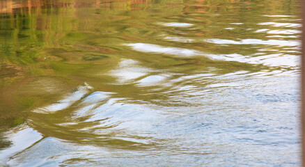 The surface of the water in the river as an abstract background. Texture