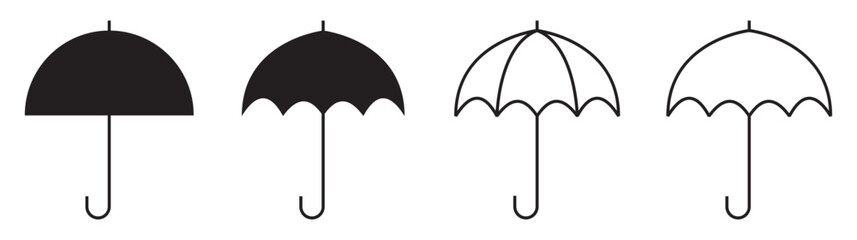 set of umbrellas icon vector stock illustration
