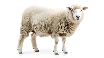 Fototapeta premium Sheep isolated on white background. 