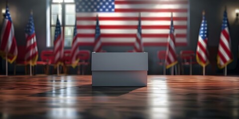 US presidential election campaign with flag voting Republican Democrat and politics themes. Concept Presidential Election, Campaign Strategies, Political Flags, Republican vs, Democrat, Voting Trends