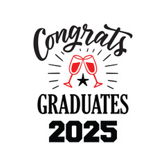Class of 2025 graduation typography template.