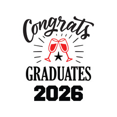 Class of 2026 graduation typography template.