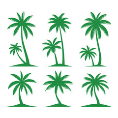 Fototapeta premium Palm Tree Vector Silhouettes: Tropical Beach Designs
